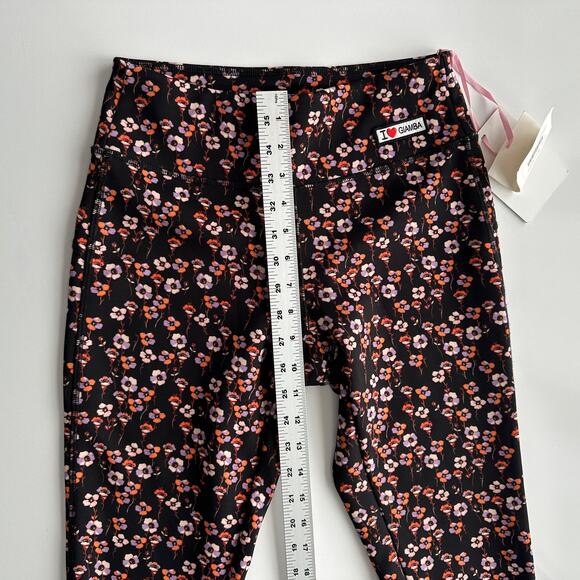 Giambattista Valli NWT Made in Italy Dark Floral Structured Seaming Leggings 6 8 - Picture 9 of 12